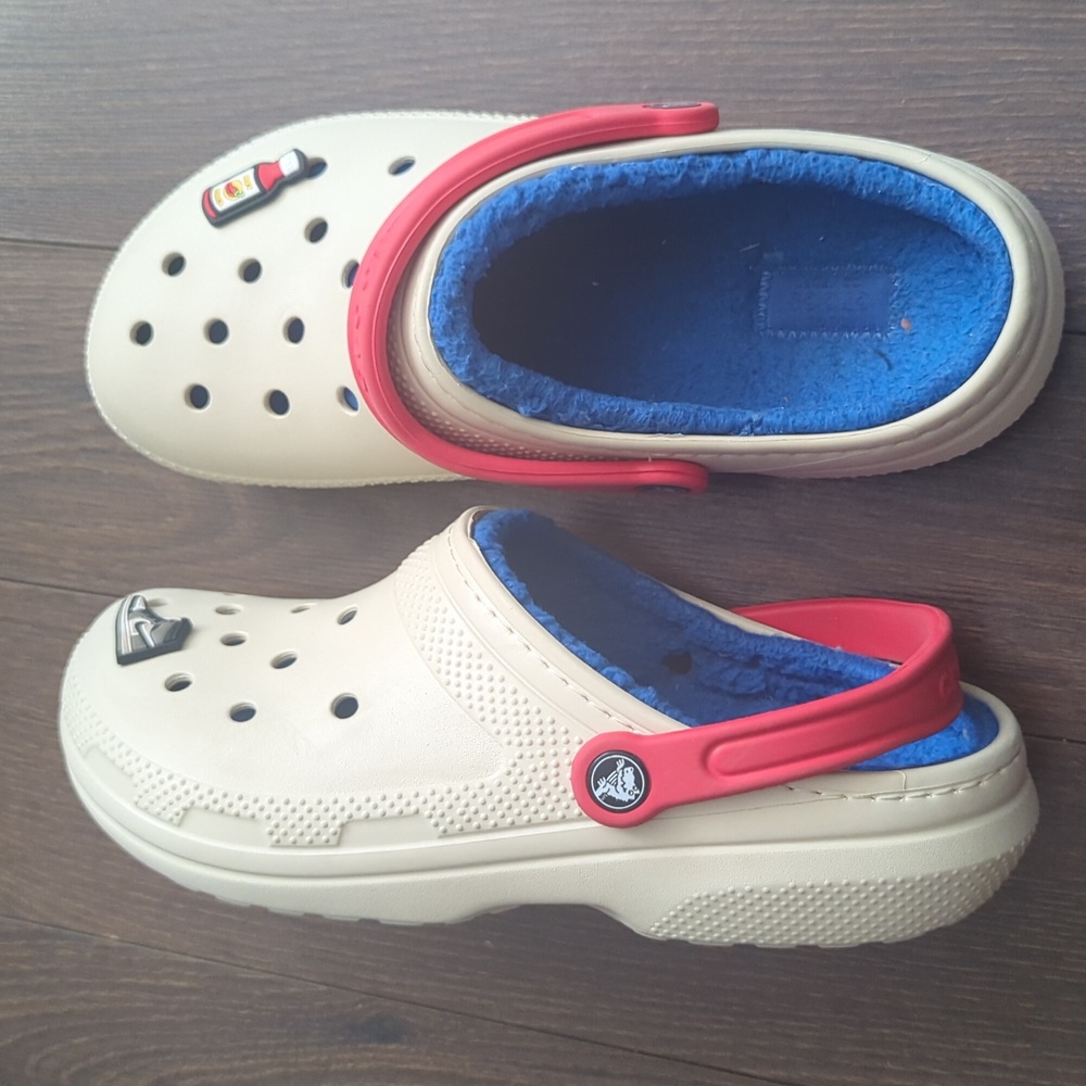 Crocs Classic Lined Clog Bone Multi Blue & Red (Unisex) - Picture 4 of 8